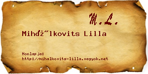 Mihálkovits Lilla névjegykártya